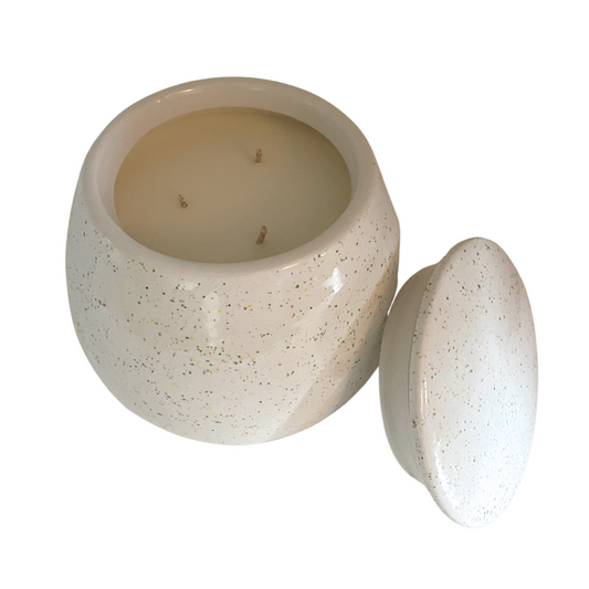 Fresh fig - Hand painted ceramic soy wax three wick candle